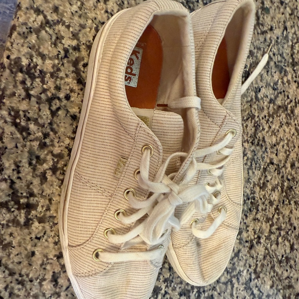 Keds Canvas Sneakers in Cream and White